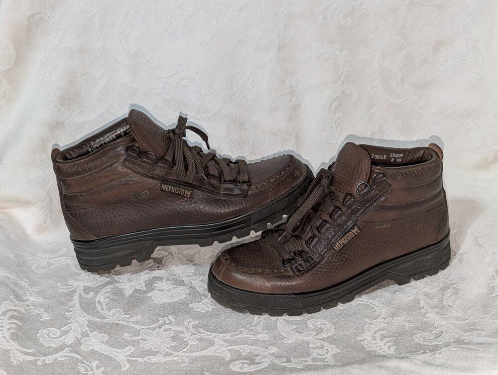 Mephisto Trampolins Brown Pebble Leather Gore-Tex Hiking Boots Women’s 8